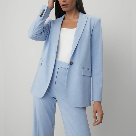 Ann Taylor Jackets & Blazers - Ann Taylor Blue Single Button Longline Blazer NWOT